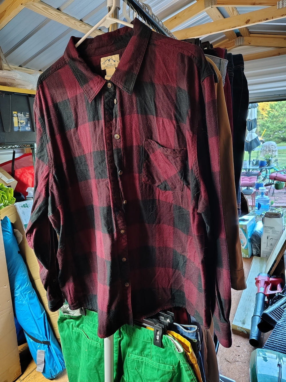 Women's Burgundy & Black Plaid Button-Down Shirt